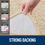 Buganda Bathroom Rugs 30x20, Quick Dry Machine Washable Chenille Bath Mats with Rubber Backing, Grey - Image 94