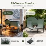YUWENUS Heated Outdoor Cat House with Heated Pad and Escape Door for Outdoor Weatherproof Cat Shelter Insulated Outdoor Cat House,Green,Small - Image 20