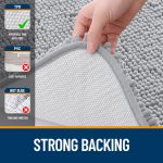 Buganda Bathroom Rugs 30x20, Quick Dry Machine Washable Chenille Bath Mats with Rubber Backing, Grey - Image 78