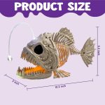 Joyfy Halloween Skeleton Fish Skeleton Halloween Decor,Plastic Skeleton with LED Eye for Halloween Decoration Outdoor Haunted House Party - Image 5
