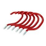 Hyper Tough Vinyl Coated Bicycle Hook 6 Pack, Red