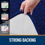 Buganda Bathroom Rugs 30x20, Quick Dry Machine Washable Chenille Bath Mats with Rubber Backing, Grey - Image 16