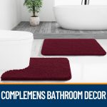 Buganda Bathroom Rugs 30x20, Quick Dry Machine Washable Chenille Bath Mats with Rubber Backing, Grey - Image 71