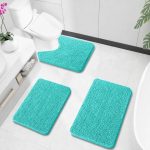 Buganda Bathroom Rugs 30x20, Quick Dry Machine Washable Chenille Bath Mats with Rubber Backing, Grey - Image 97