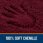 Buganda Bathroom Rugs 30x20, Quick Dry Machine Washable Chenille Bath Mats with Rubber Backing, Grey - Image 62