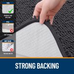 Buganda Bathroom Rugs 30x20, Quick Dry Machine Washable Chenille Bath Mats with Rubber Backing, Grey - Image 32