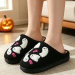 BERANMEY Halloween Slippers for Women Perfect Soft Plush Comfy Warm Slip-On Cute Womens Slippers Indoor Fluffy House Slippers for Women and Men Non-slip Fuzzy Flat Slides - Image 22
